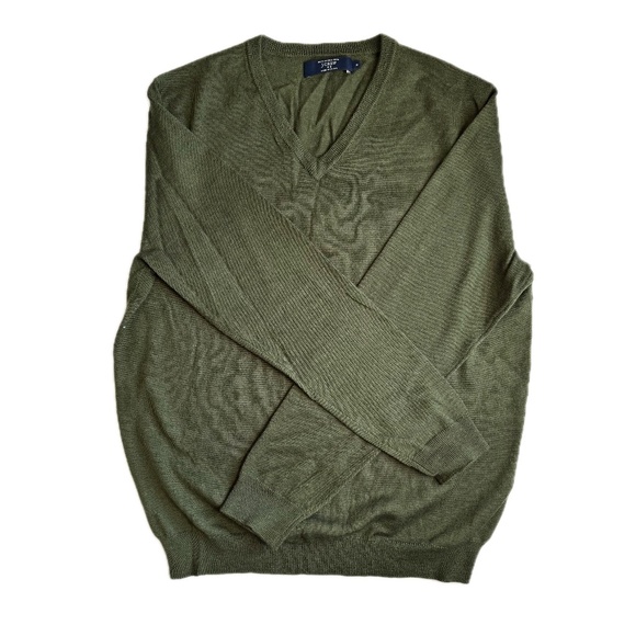 J.Crew Men’s 100% Merino Wool V-Neck Sweater - Size M, Green - Picture 1 of 4